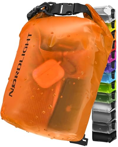 Nordlight Dry Bag 30L Wasserdichter Beutel - (Orange) Wasserdichter Packsack Mit Roll Top Verschluss Und Schultergurt | Schwimmen, Baden, Strand, Kanu, Stand Up Paddling, Tauchen