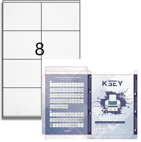 Etiketten selbstklebend, 100 Blatt, weiß, bedruckbar, Universal Klebeetiketten, DIN A4 (105x70mm)