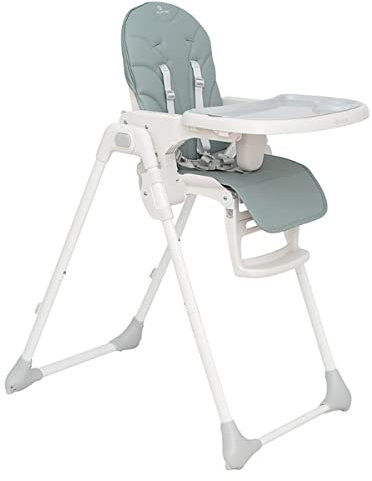 Olmitos – Trona bebe ligera multi posiciones – Asiento regulable con bandeja extraíble – Incluye ruedas y fácil plegado – Asiento acolchado y cómodo con textil anti manchas (AQUA)