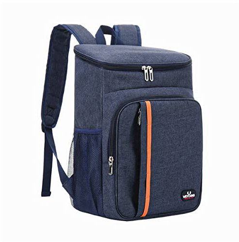 NUZAMAS Isolierter Lunch-Kühlrucksack, 18 l, wasserdicht, Picknick-Rucksack, Damen, Herren, heiß, kalt, Gefrierschrank, Aufbewahrung von Lebensmittelbehältern für Reisen, Angeln, Camping, BBQ (blau)