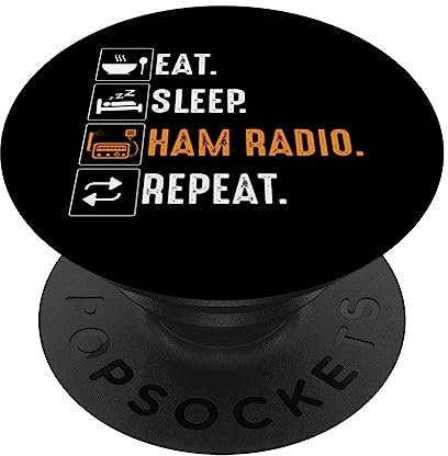 Eat Sleep Ham Radio Repeat Lustiger Amateurfunker PopSockets mit austauschbarem PopGrip