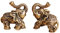 WBQMUNY 2 Stück Messing-Elefanten-Ornament, Innen-Skulptur, Dekoration, Mini-Tiere, Elefantenfigur, Reichtum, Elefanten, dekorativer Akzent, Dekoration, Messing-Bastelfigur