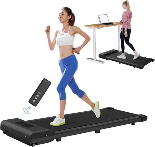 bigzzia Laufband für Zuhause Joggen - 1-10km/h Laufbänder Schreibtisch 120kg Laufgerät Elektrisch Tragbar Walking Pad mit LCD-Display + Fernbedienung