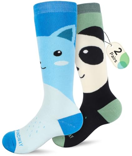 Findway Chaussettes de Ski pour Enfants, Chaussettes Thermiques Douces de Haute Performance pour Garçons et Filles, 17 Paires de Chaussettes Hiver pour le Ski, le Snowboard, la Raquette, la Randonnée