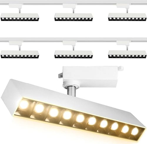 Bravsekai 6 Lampara Techo Focos Blanco Orientable, Lámpara de Techo LED Focos 3000K Blanco CálidoMetall Apliques Techo Focos Giratorio para Dormitorio Pasillos Salas Cocina