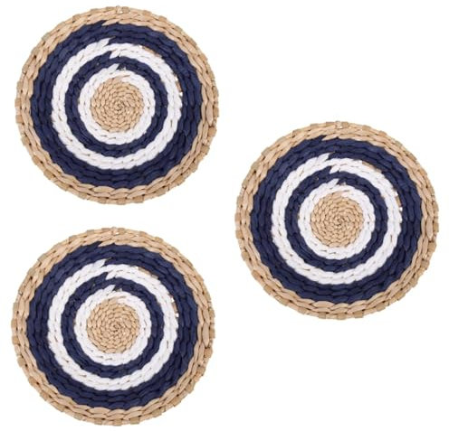 DECHOUS 3pezzi Decorazione Da Parete Stile Nordico Rattan Pendente Woven Per Soggiorno e Camera Da Letto Arte Murale Creativa e Unica Design Elegante e Accattivante Per Atmosfere