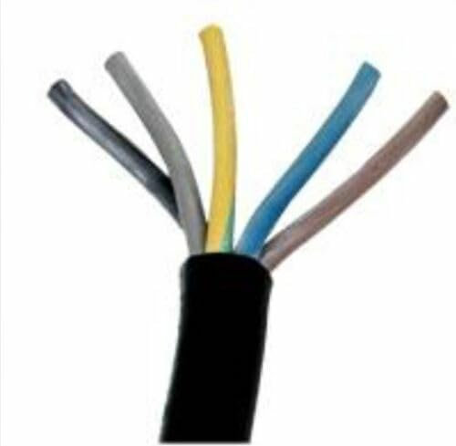 6mm x 5Core Rubber Cable Flex H07RN-F H07RNF Heavy Duty Outdoor 47Amp 3 Phase ***SOLD PER MTR***