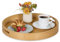Relaxdays Tablett, Bambus, MDF, H x D: 5 x 40 cm, Serviertablett mit Griffen, hoher Rand, rundes Küchentablett, Natur