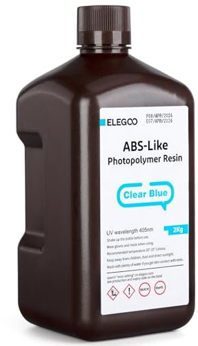 ELEGOO ABS-Like Resin 2000g Transparent Blau, 405nm Rapid LCD UV-härtendes Harz Photopolymerharz 3D Drucker Resin für LCD/DLP 3D Drucker