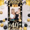 POPOYU 40 Geburtstag Rahme,Deko 40. Geburtstag mann Banner,Banner 40.Geburtstag.mann,deko 40.geburtstag. Schwarz Gold banners,40.Geburtstags Photo Booth Rahmen für.mann Frauen GeburtstagParty Zubehör