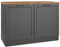 Lomadox Küchenschrank Unterschrank Spülenschrank 120 cm in grau, Arbeitsplatte Eiche, inkl. Einbauspüle mit Abtropffläche