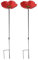DIVCHI Bird Feeders Free Standing Flower Birds Feeding Station | Garden | Outdoor | Pole | Decorative | Wild Bird | Seed | Nut | Water | Bowl | Bath | Dish (Pack of 2) (Red)