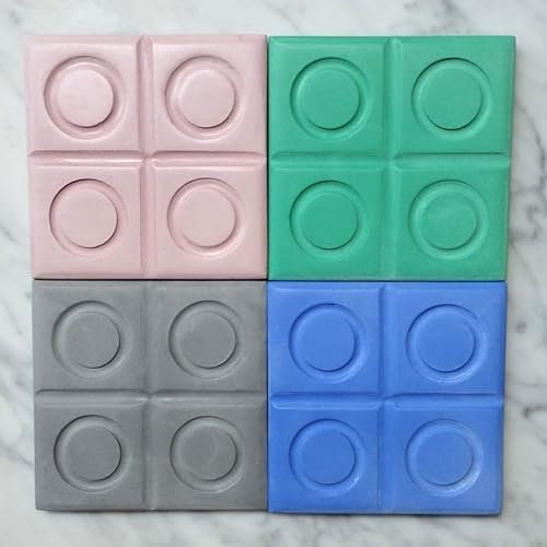 4 posavasos Panot, cuatro pastillas y cuatro anillas, Panot, rajola, Baldosa, resina ecológica, Barcelona, Cataluña, baldosa, despedidas, boda, Evento, Regalo, Yumilab