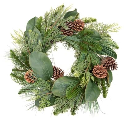 Magie di Natale Grüner Tannenzapfenkranz aus Synthetik für Weihnachtsschmuck (Ø 30 cm)