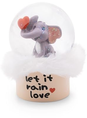 Globe pailleté Love éléphant Gris foncé 6,5cm - Boule à Neige, Boule à mica- Superbe idée Cadeau