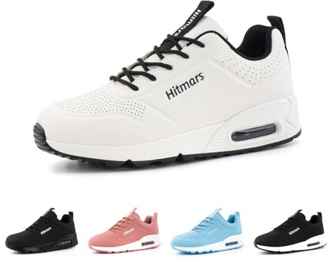 Hitmars Basket Femme Chaussures de Sport Chaussures de Course Running Légères Chaussures de Running Air Respirant Sneaker Femme Fitness Jogging Gym Outdoor Blanc EU 38