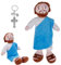 Gfamous Stoff Jesus Plüschfigur, Religiöse Christliche Puppen, Kommt mit einem Kreuz-Bibel-Schlüsselanhänger, für Partyzubehör, Ostern, für Jungen und Mädchen (Blau)