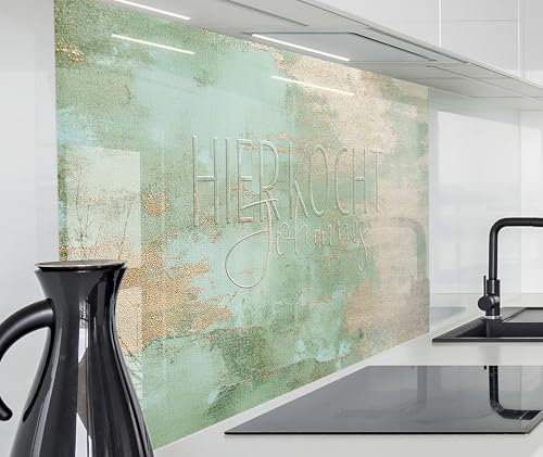 timalo Herd Spritzschutz Wand Spüle, Küche Küchenrückwand Glasoptik | Acryl Glas 2mm | Glasrückwand Acrylglas - personalisiert mit Namen - Rückwandschutz Platte | 80x60cm Kupferplatte