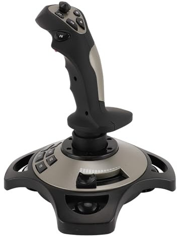 Focket Joystick di Volo per PC,Joystick di Volo per Gamepad Cablato con Funzione di Vibrazione e Controllo Dell'acceleratore,Joystick di Controllo del Simulatore di Volo per 7 8 10