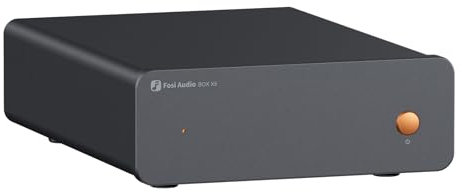 Fosi Audio BOX X5 Preamplificatore Fono, Amplificatore per Giradischi a Cartuccia MM e MC/Lettore di Dischi Fonografici/Altoparlanti Attivi, Guadagno Regolabile a 4 Livelli 38/48/56/66 dB, Uscita RCA