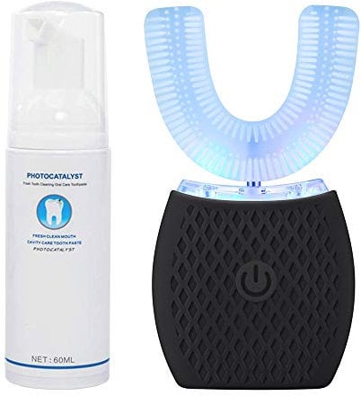 Brosse à dents automatique à ultrasons,Brosse à dents sonique électrique 360° avec minuterie automatique (Noir, 1)