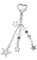 DNMH Y2K Porte-clés étoile en acier inoxydable pour sac à main, sac à dos, voiture, pendentif de sac, cadeau esthétique pour femme et fille, argenté,A
