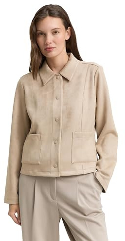 Tom Tailor Damen 1047596 Regular Fit Jacke in Wildleder-Optik