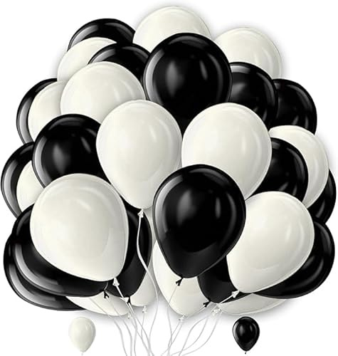 Schwarze und weiße Luftballons, 25 Stück, 12,7 cm, für Männer und Frauen, Brautschmuck, Babyparty, Verlobung, Jahrestag, Hochzeit, Valentinstag, Abschlussfeier, Ruhestand, Party-Dekoration