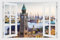 DesFoli Wandtattoo Landungsbrücken Hamburg - verschiedene Rahmentypen DW000061 Farbe Fensterrahmen Querformat, Größe 150 cm x 100 cm