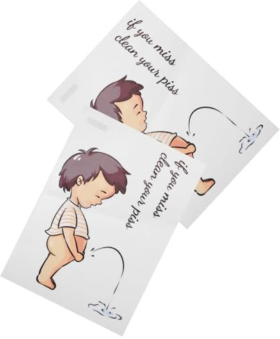 Uonlytech 2fogli Adesivi Murali Per Bagno Sticker Autoadesivi Per Sedile Wc Con Frase Divertente Manca Pulisci Tuo Urinello Per Decorazione Toilette e Formazione Al Vasino Facile