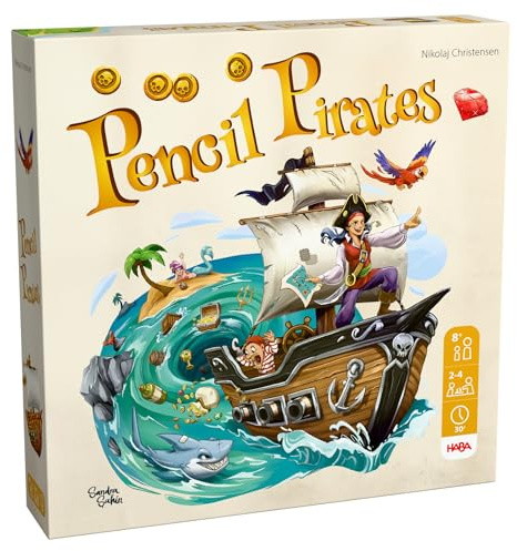 HABA Pencil Pirates – Piratenabenteuer für die ganze Familie: Routen zeichnen, Inseln entdecken & Schätze sammeln – ab 8 Jahren – 2012233001