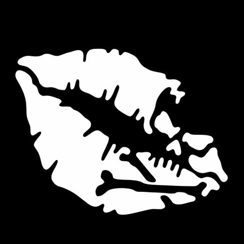 JIFENLI Kuss Des Todes Totenkopf Lippen Auto Aufkleber Aufkleber Dekoration Motocross Laptop Kofferraum Gitarre Vinyl Aufkleber Pvc, 10Cm