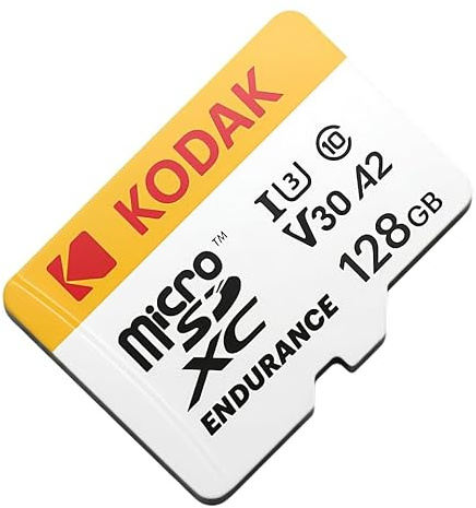 Kodak Carte MicroSD 128Go Haute Endurance + Adaptateur SD | UHS-I U3 A2 V30 | UHS-I U3, A2, V30