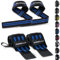 Fitgriff® Handgelenk Bandagen + Zughilfen (2er Set) - für Krafttraining, Fitness, Bodybuilding, Gewichtheben, Gym, Kraftsport - für Frauen und Männer (Black/Blue)