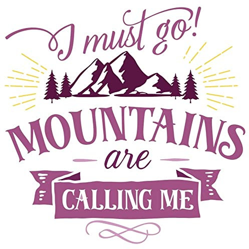Samunshi® Mountains Are Calling Me Schriftzug Aufkleber Sticker Autoaufkleber Scheibenaufkleber Motorradaufkleber - 10x10cm rosa