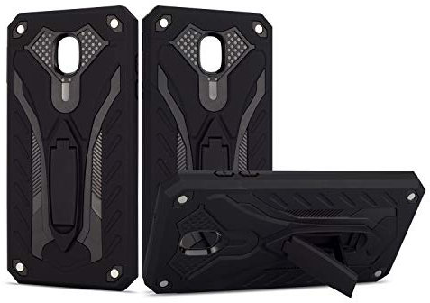 Best ST Coque Samsung Galaxy J7 2017 [avec HD Verre Trempé] Double Couche Multi-Fonctionnel Robuste Armor Support Protection Étui,Anti-dérapante, Antichoc Bumper Étui Hybride Housse