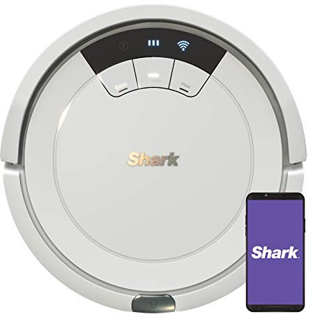 Shark ION Robot Vacuum AV752, Wi-Fi Connected, 120min Runtime, Works with Alexa, Multi-Surface Cleaning, White