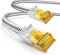CSL - 15m CAT 7 Netzwerkkabel Flach und Dünn - Lan Kabel für 10 Gigabit High Speed, Internetkabel, Flachbandkabel, Verlegekabel - 10 Gbps Cat.7 RJ45 Kabel für Switch Router Modem PC, 15 Meter Weiss
