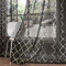 Kotile Vorhänge in Gold und Schwarz, 160 cm Länge, metallisch-goldfarben, marokkanische Fliesen, schwarz, durchsichtige Vorhänge für Schlafzimmer, Ösenvorhänge, je 132 x 160 cm, schwarz und Gold
