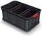Kistenberg Transportkiste Stapelbox Werkzeugkiste Lagerkiste Aufbewahrungsbox Modulkiste (mit trennwänden, stapelbar, Ladefähigkeit bis 50 kg, Kunststoff, schwarz, Modular Solution 520 x 329 x 210 mm)