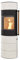 H&M Kaminofen Citro 2.0 L creme weiß schmaler ovaler Ofen 6kw schlicht modern A+ Abgasstutzenanschluss Durchmesser 150mm Bauart 1 Holz Reelinggriff