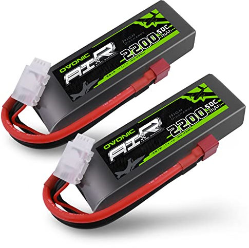 OVONIC 3s Lipo Akku 2200mAh 50C 11.1v mit Deans-Stecker für RC Auto Boat Truck Flugzeug Hubschrauber Multi-Motor Hobby DIY Teile(2 Packs)