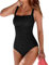 Husmeu Swimming Costume Women's Vintage Padded Push up One Piece Swimsuits Tummy Control Bathing Suits Swimwear Black XXL