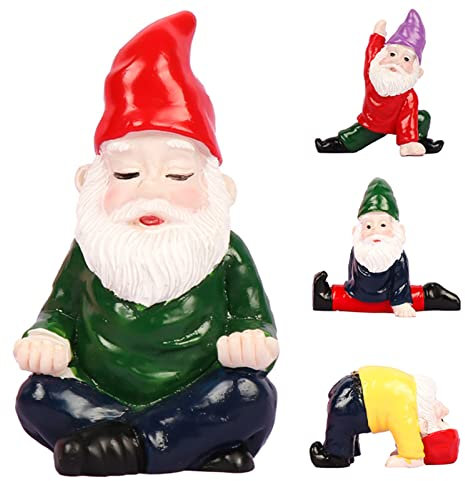 dragonaur-home decor Zwerg Skulptur Harz Auto Armaturenbrett Yoga Zwerg Ornament Aktive Posen Lebendiges Aussehen A