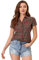 Allegra K Chemise boutonnée à Carreaux décontractée pour Femme Rouge Jaune XS