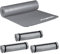 Relaxdays 4 x Yogamatte, 1 cm dick, für Pilates, Fitness, gelenkschonend, mit Tragegurt, Gymnastikmatte 60 x 180 cm, grau