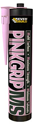 Everbuild Pinkgrip MS – Hybrid Polymer Grab Adhesive – Interior And Exterior Use – Fast Curing –Waterproof – UV Resistant – Pink – 290ml
