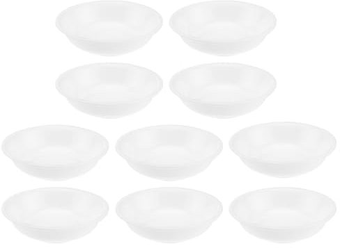 Healeved 10 Pcs Round Condiment Dishes - Dipping Bowls, White Small Bowls for Dips , for Ketchup BBQ Sauce or Seasoning - Spice Bowl Seasoning Serving Cups