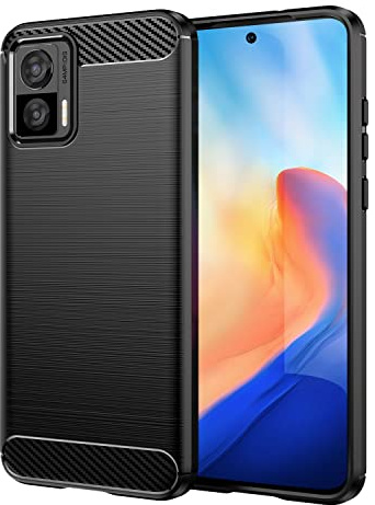 SCL Hülle für Moto Edge 30 Neo Handyhülle Motorola Edge 30 Neo Hülle, [Schwarz] Exquisite Serie-Carbon Design Schutzhülle mit Anti-Kratzer und Anti-Stoß Absorbtion Technologie, Geeignet für Stylus