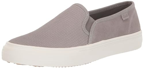 Keds Damen Double Decker Slip on Sneaker, Graues Hahnentritt-Wildleder, 40 EU